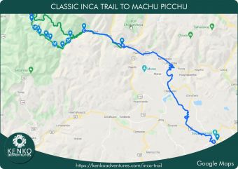 Classic Inca Trail Map in Google Maps
